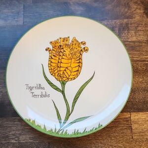Scully & Scully Whimsical Botany Floral Nonsense Plate - Tigerlilllia Terribilis